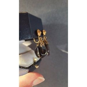 Vintage Brown Screwback Dangling Earrings